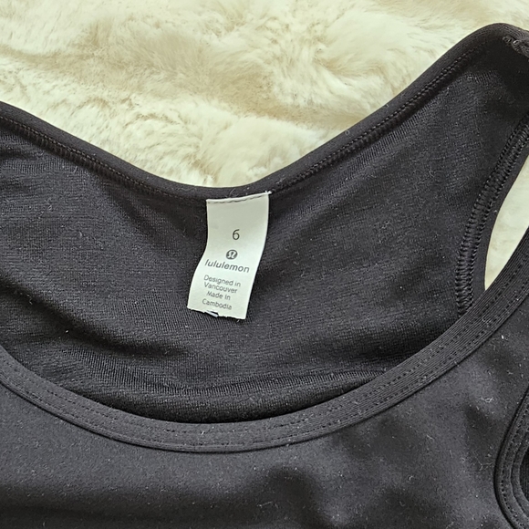 Womens Lululemon Athletica Black Tank Top Size 6 - Picture 3 of 4